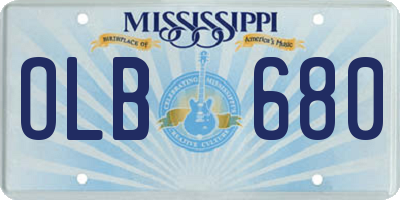 MS license plate OLB680