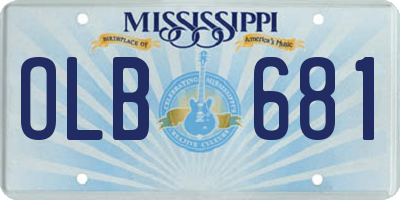 MS license plate OLB681