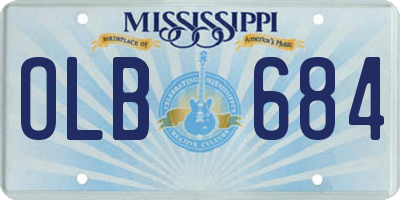 MS license plate OLB684