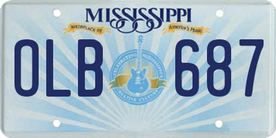 MS license plate OLB687