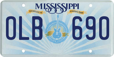 MS license plate OLB690