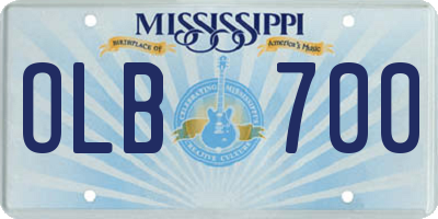 MS license plate OLB700