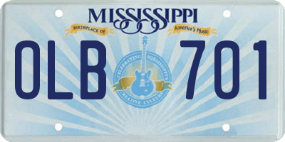 MS license plate OLB701