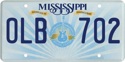 MS license plate OLB702