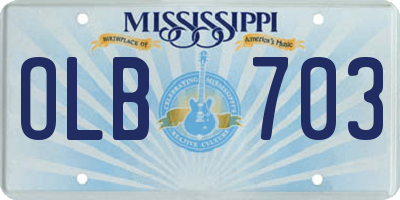 MS license plate OLB703