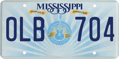 MS license plate OLB704