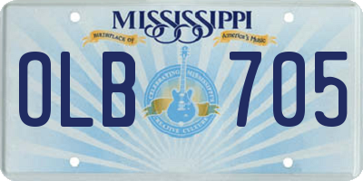 MS license plate OLB705