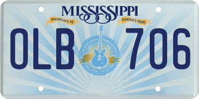 MS license plate OLB706