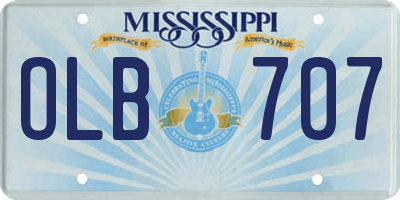 MS license plate OLB707