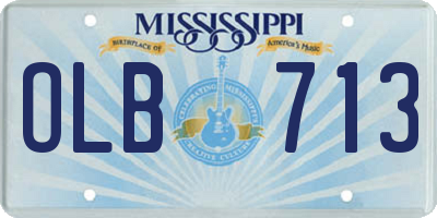 MS license plate OLB713