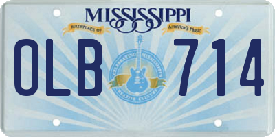 MS license plate OLB714