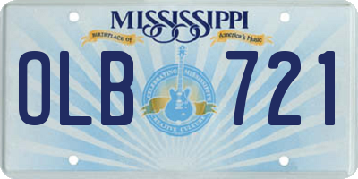 MS license plate OLB721