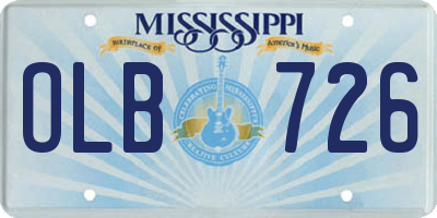 MS license plate OLB726