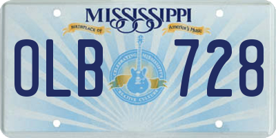 MS license plate OLB728