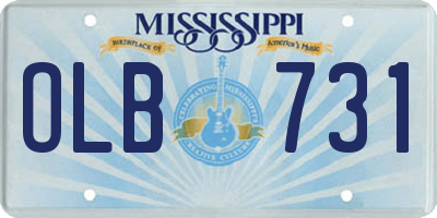 MS license plate OLB731