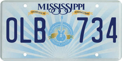 MS license plate OLB734