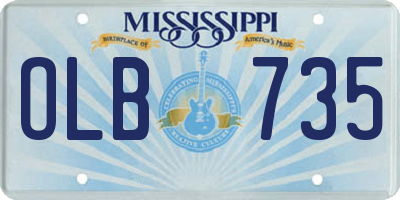 MS license plate OLB735