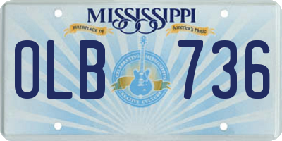 MS license plate OLB736