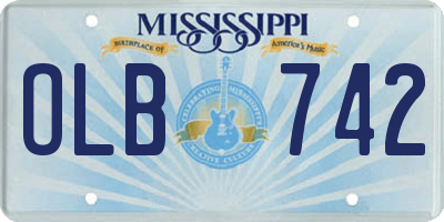 MS license plate OLB742