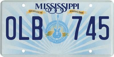MS license plate OLB745