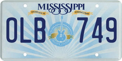 MS license plate OLB749