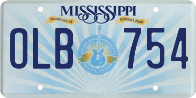 MS license plate OLB754