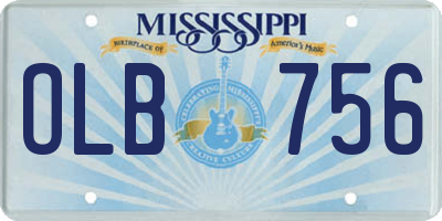 MS license plate OLB756