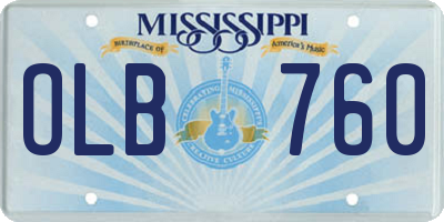 MS license plate OLB760