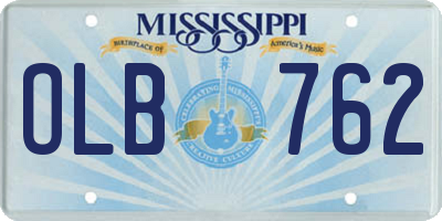 MS license plate OLB762