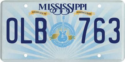 MS license plate OLB763