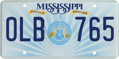 MS license plate OLB765
