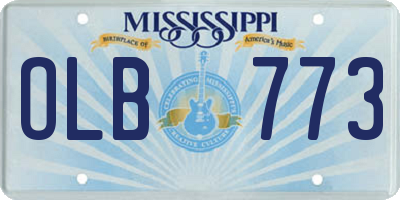 MS license plate OLB773