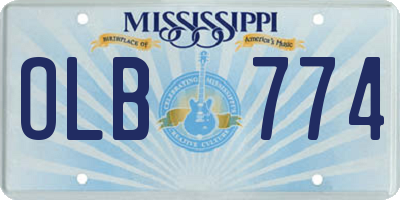 MS license plate OLB774