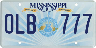 MS license plate OLB777