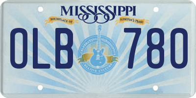 MS license plate OLB780