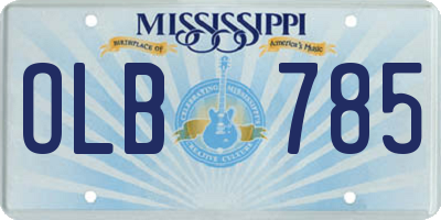 MS license plate OLB785