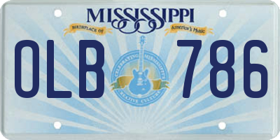 MS license plate OLB786