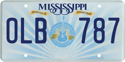 MS license plate OLB787