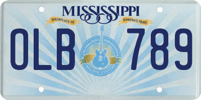 MS license plate OLB789