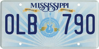 MS license plate OLB790