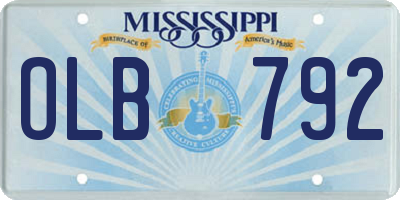 MS license plate OLB792