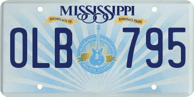 MS license plate OLB795