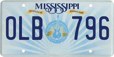 MS license plate OLB796