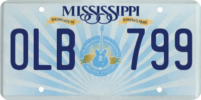 MS license plate OLB799