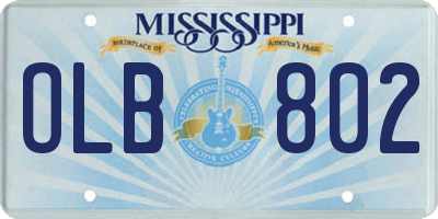 MS license plate OLB802
