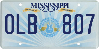 MS license plate OLB807