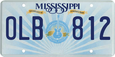 MS license plate OLB812