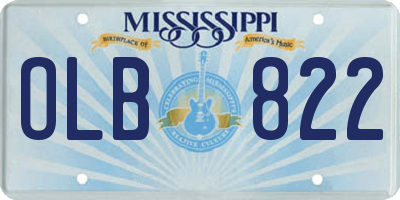 MS license plate OLB822
