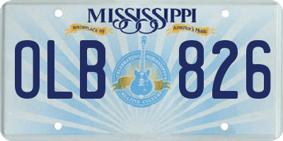 MS license plate OLB826