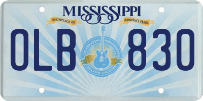 MS license plate OLB830